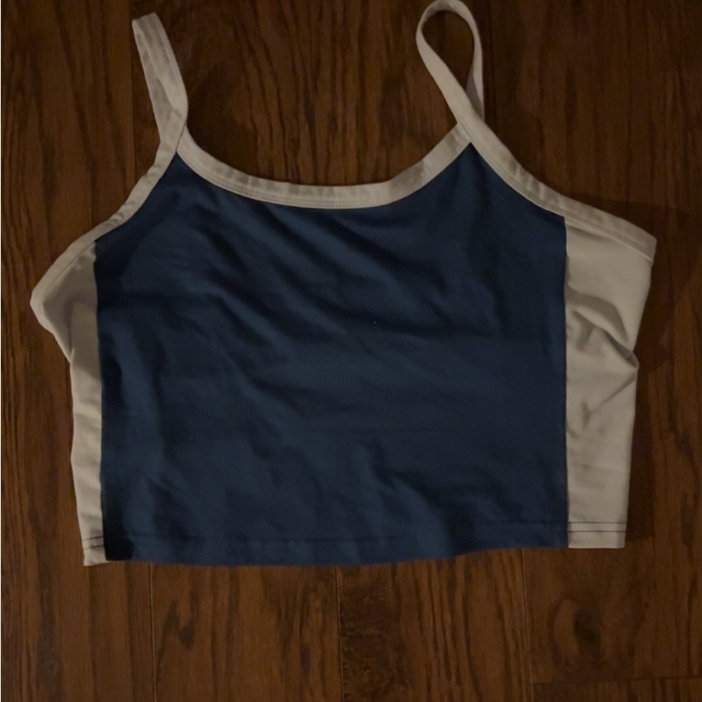 SHEIN Blue and White Crop Top